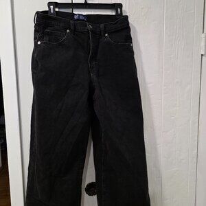 Gap High Rise Wide-Leg Crop black denim size 10/30r